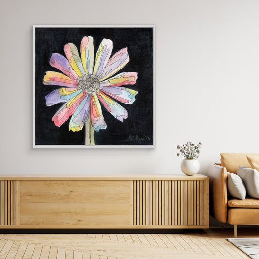 Daisy - Framed Canvas Giclée Print
