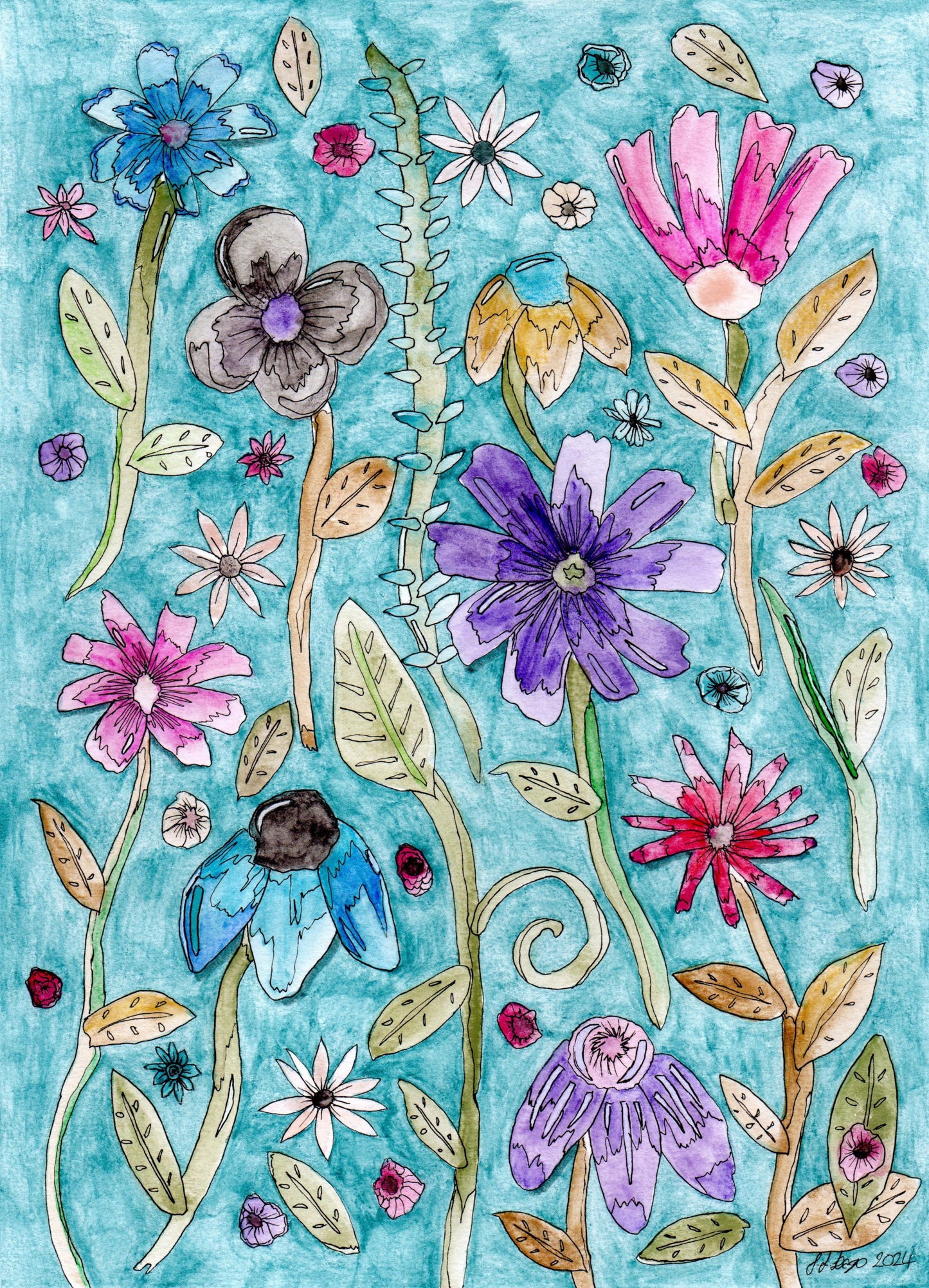 Oasis of Calm - Part of the Floral Collection. This mix of colours evokes a peaceful and serene mood, relaxing your mind and helping you feel stress free.