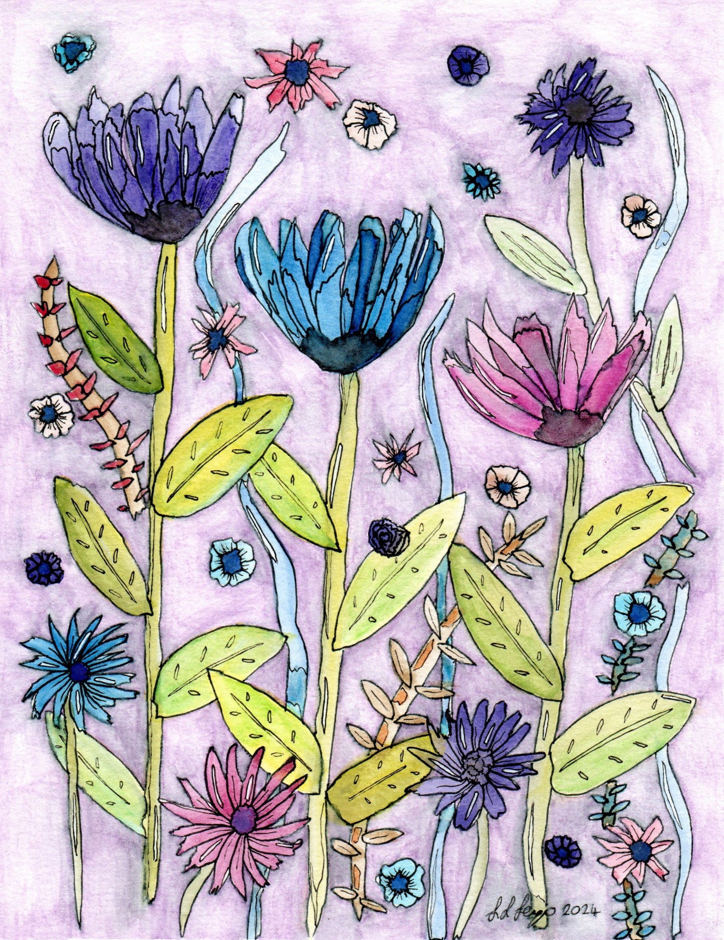 Purple Rain - Part of the Floral Collection. There's something about the mix of lime, lilac, purple and blue that makes me feel happy, calm and relaxed.