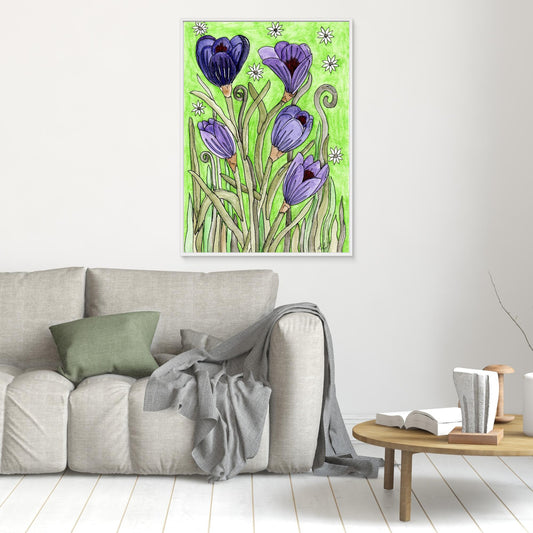 Crocus - Framed Canvas Giclée Print