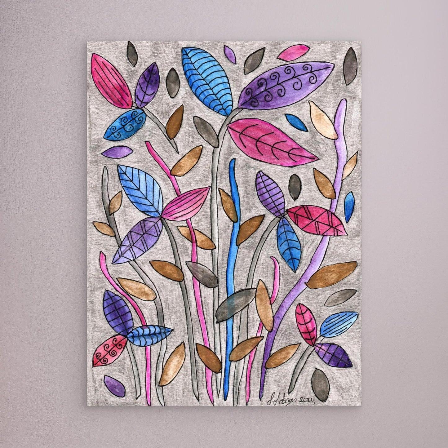 Leafy Bright - Framed Canvas Print