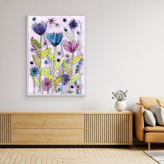 Purple Rain - Framed Canvas Giclée Print