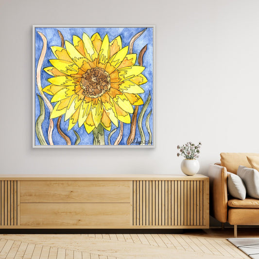 Sunflower - Framed Canvas Giclée Print