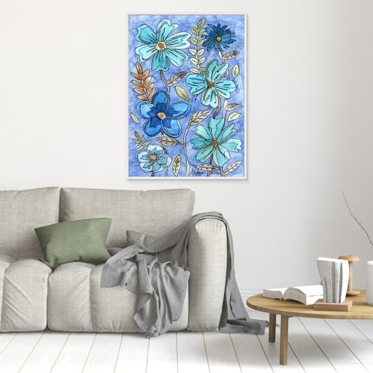 Shades of Blue - Framed Canvas Giclée Print