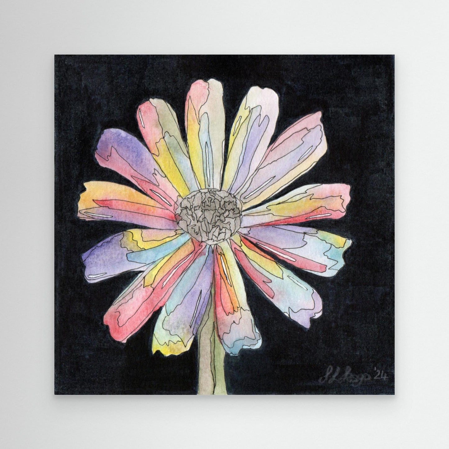 Daisy - Framed Canvas Giclée Print