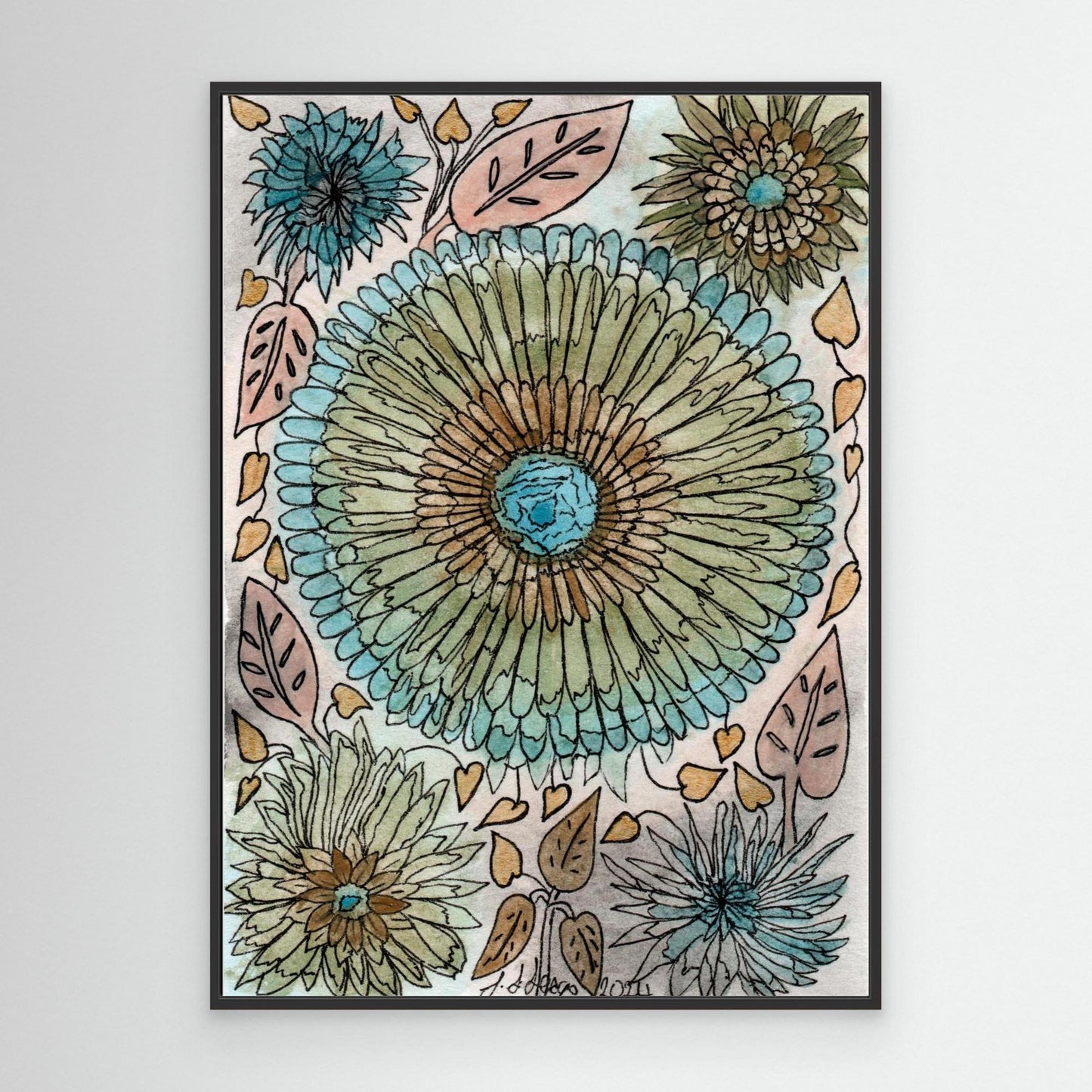 Alternative Cornflower - Framed Canvas Giclée Print