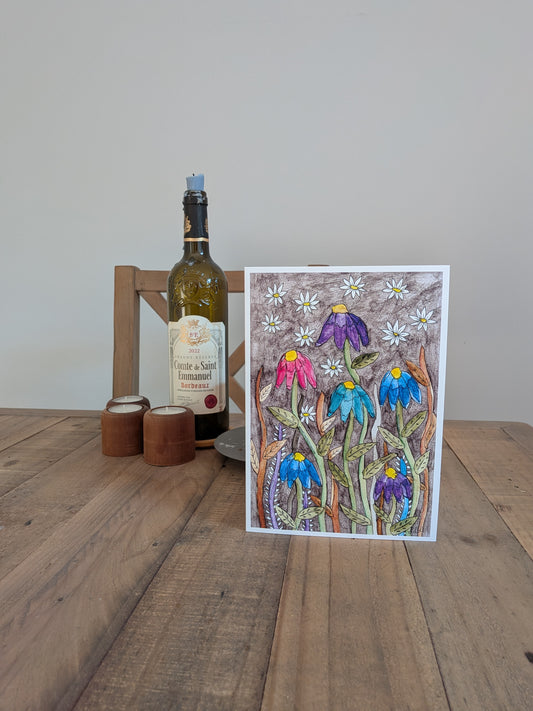 Greeting Card - Echinacea and Daisy