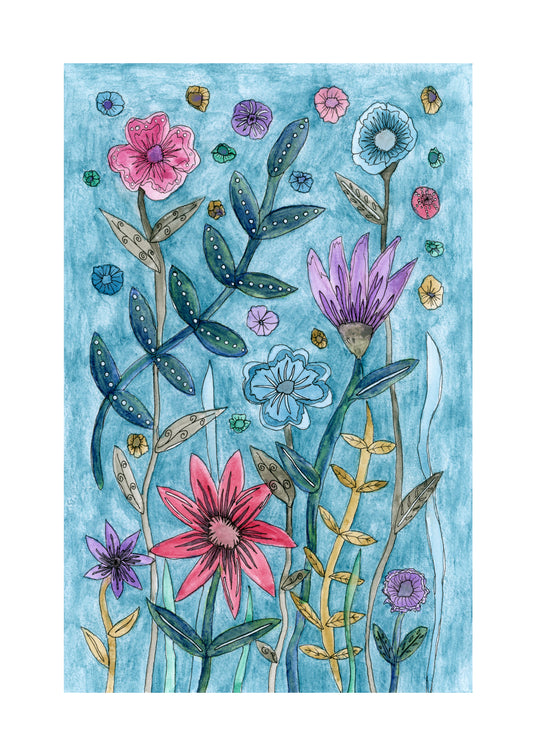 Wildflower Symphony A4 Giclée Print