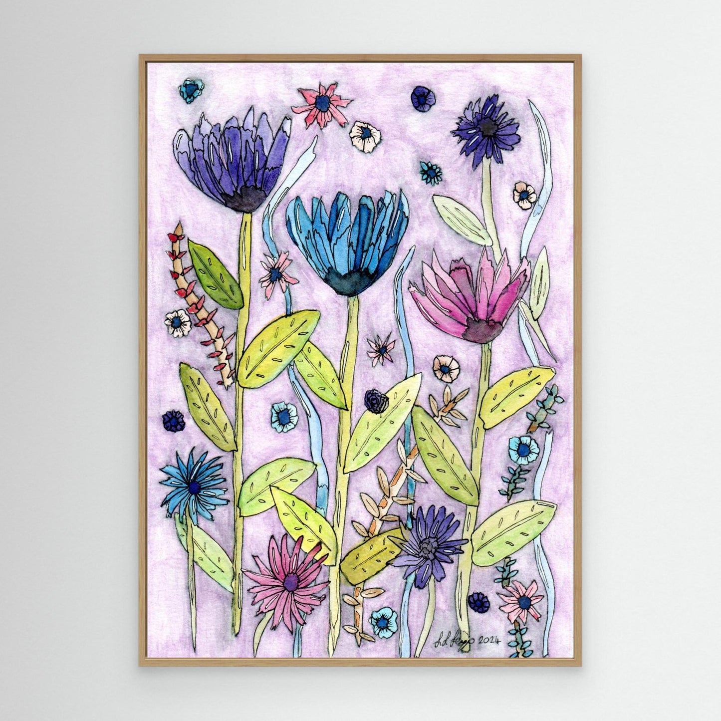 Purple Rain - Framed Canvas Giclée Print