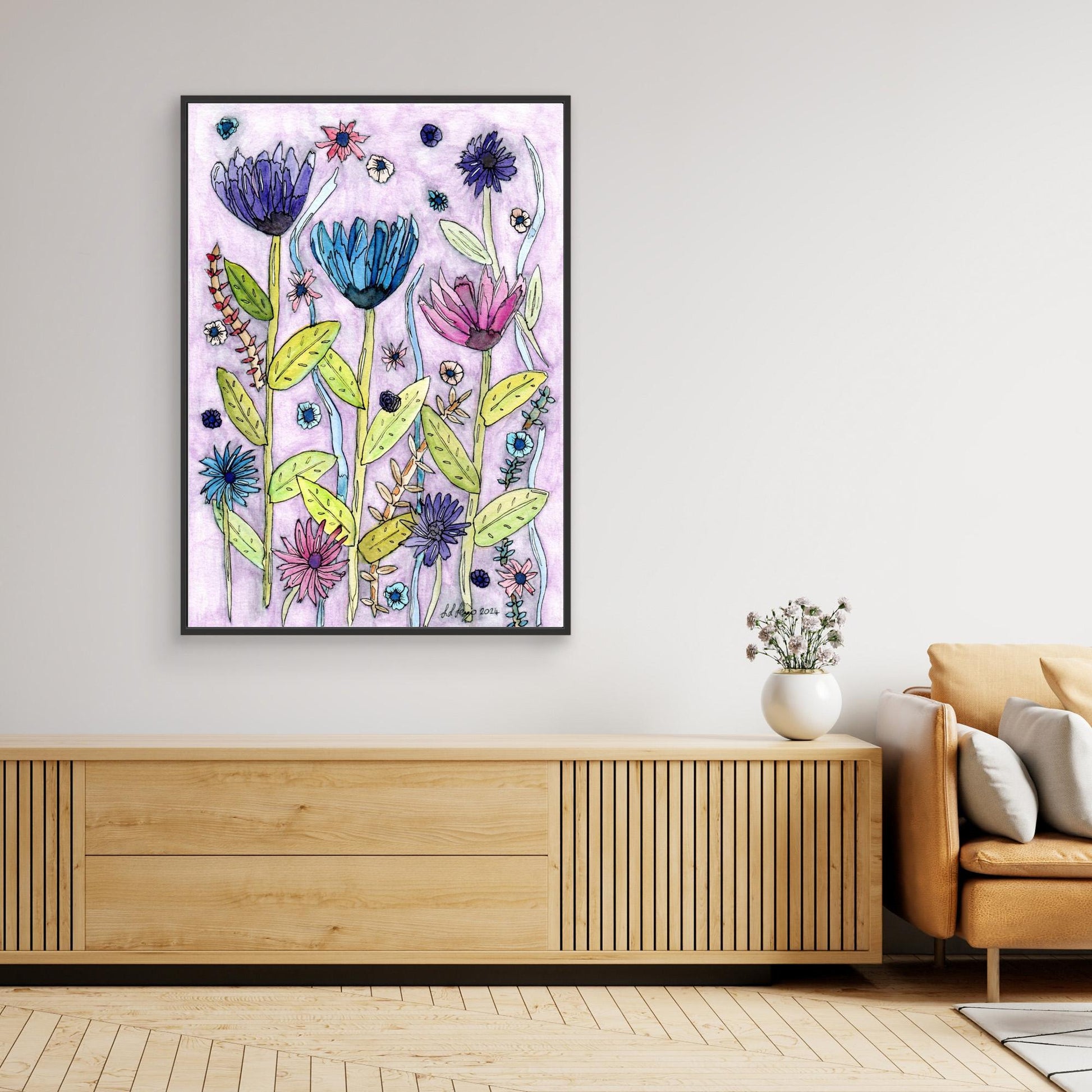 Purple Rain - Framed Canvas Giclée Print