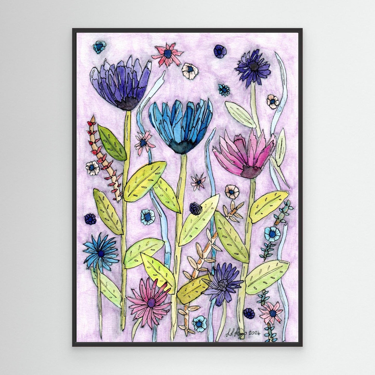 Purple Rain - Framed Canvas Giclée Print