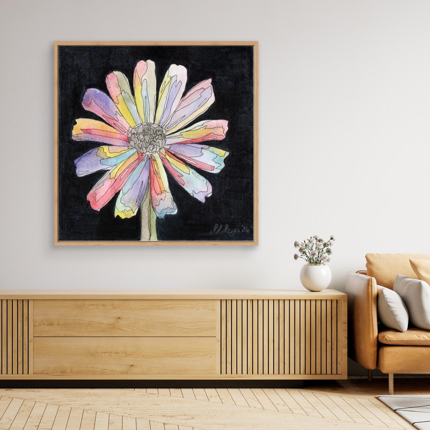 Daisy - Framed Canvas Giclée Print
