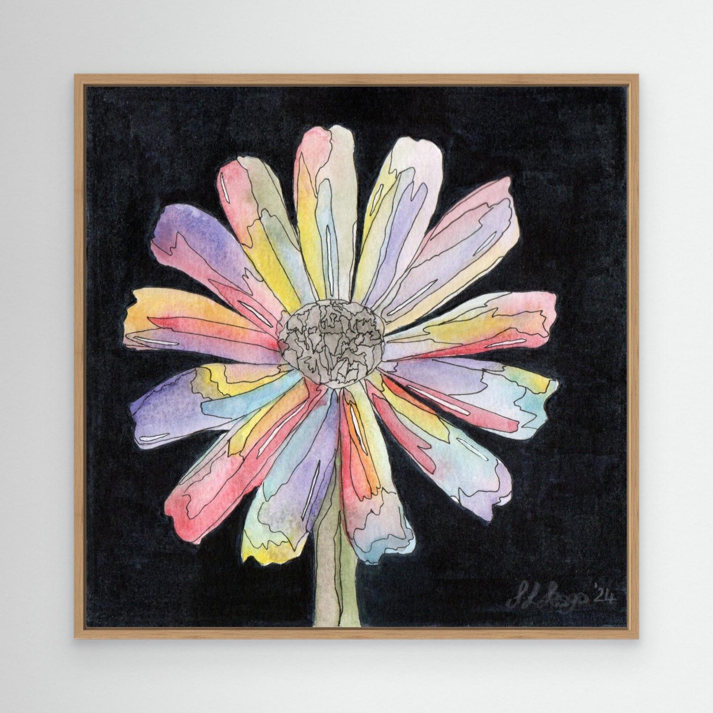 Daisy - Framed Canvas Giclée Print